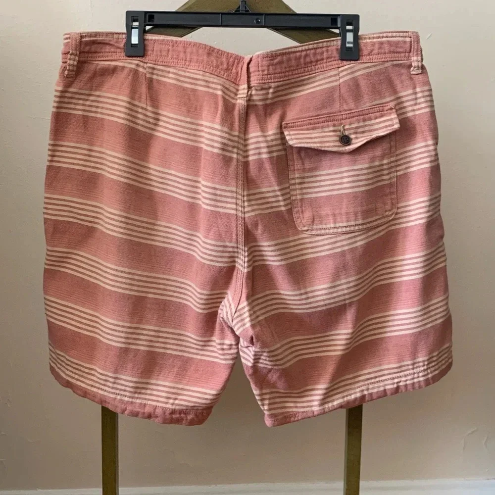 Lucky Brand Baja Henley Red Striped Bermuda Shorts Size 38